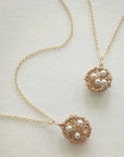 Gold Nest Necklace • Choice of Pearls
