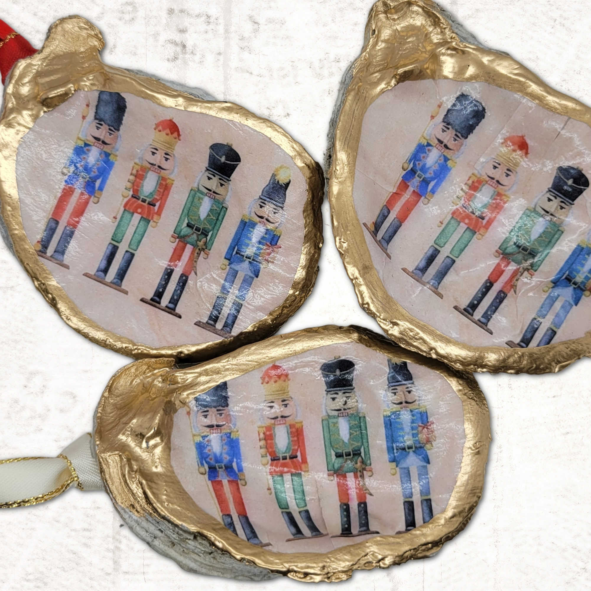 Nutcracker Christmas Ornament • Oyster Shell