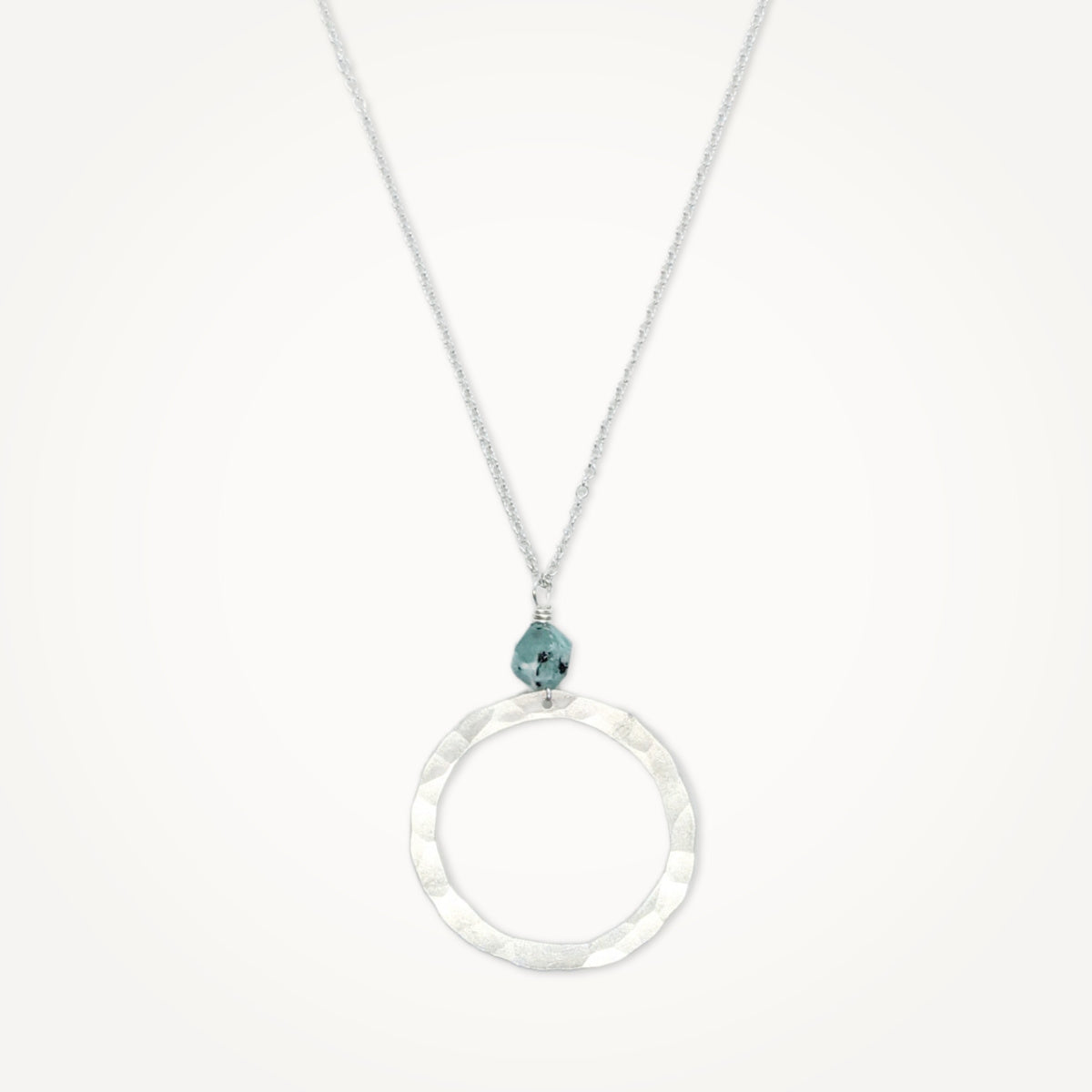 Organic Hoop Necklace • Gemstone