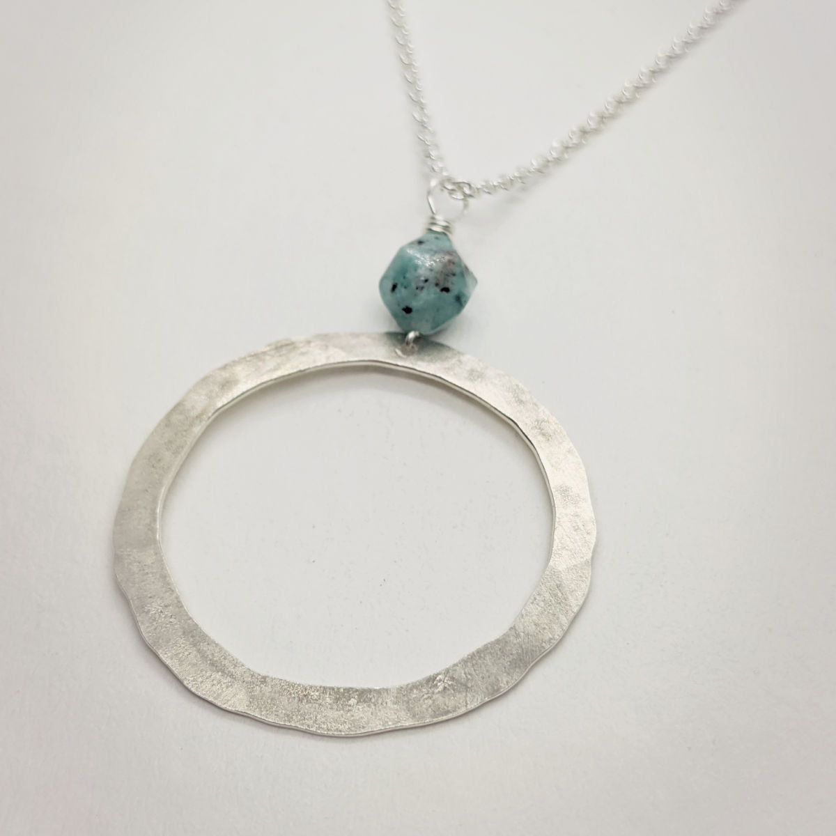 Organic Hoop Necklace • Gemstone
