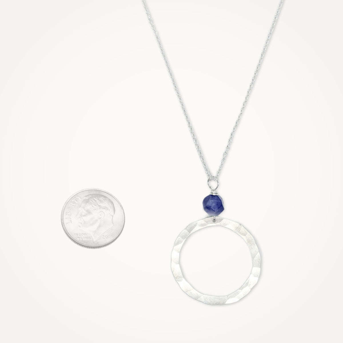 Organic Hoop Necklace • Gemstone