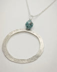 Organic Hoop Necklace • Gemstone