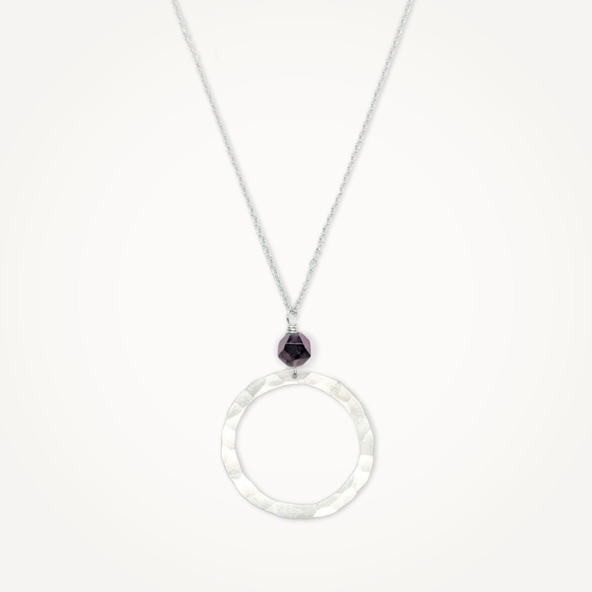 Organic Hoop Necklace • Gemstone
