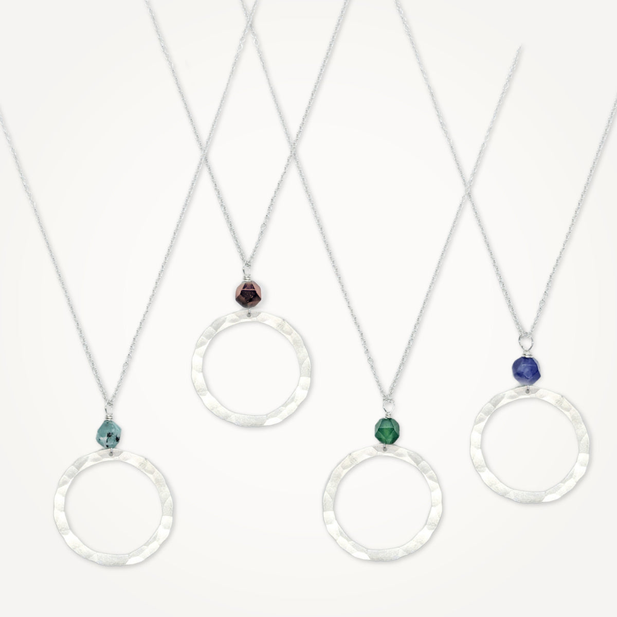 Organic Hoop Necklace • Gemstone