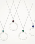 Organic Hoop Necklace • Gemstone