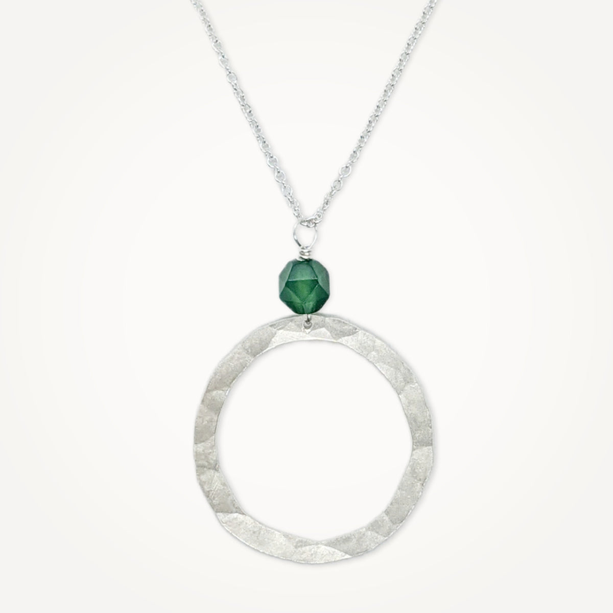 Organic Hoop Necklace • Gemstone