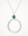 Organic Hoop Necklace • Gemstone