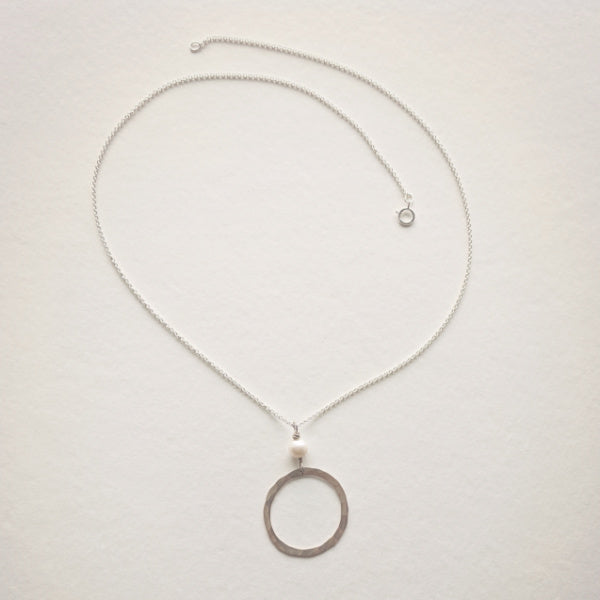 Organic Hoop Necklace • Pearl