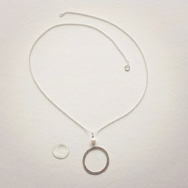 Organic Hoop Necklace • Pearl