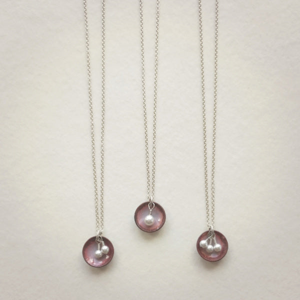 Oyster Necklace • Silver Enamel