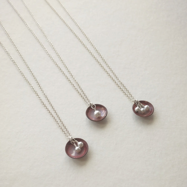 Oyster Necklace • Silver Enamel