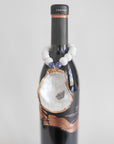 Opalescent Oyster Porcelain Beads • Wine Bottle Charm or Napkin Holder