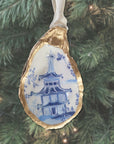 Single Pagoda Chinoiserie Ornament • Oyster Shell
