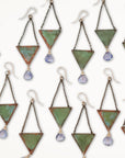 Patina Triangle Earrings • Gemstone