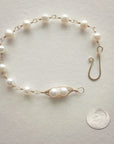 Wire Wrap Gold Peapod Bracelet • 1,2,3 or 4 pearls