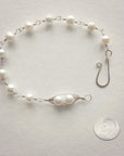 Wire Wrap Silver Peapod Bracelet • 1,2,3 or 4 pearls