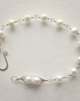 Wire Wrap Silver Peapod Bracelet • 1,2,3 or 4 pearls