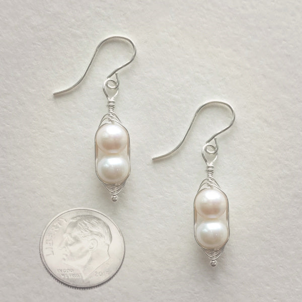 Silver Peapod Earrings • Two Peas