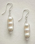 Silver Peapod Earrings • Three Peas