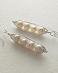 Silver Peapod Earrings • Four Peas