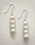 Silver Peapod Earrings • Four Peas
