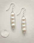 Silver Peapod Earrings • Four Peas