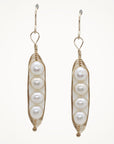 Gold Peapod Earrings • Four Peas