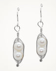 Silver Peapod Earrings • Two Peas
