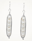 Silver Peapod Earrings • Five Peas