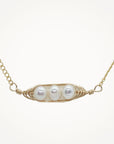 Tiny Gold Peapod Necklace • Your Choice of Peas