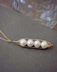 Gold Peapod Necklace • Your Choice of Peas