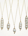 Gold Peapod Necklace • Your Choice of Peas