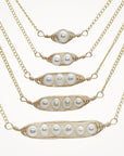 Tiny Gold Peapod Necklace • Your Choice of Peas