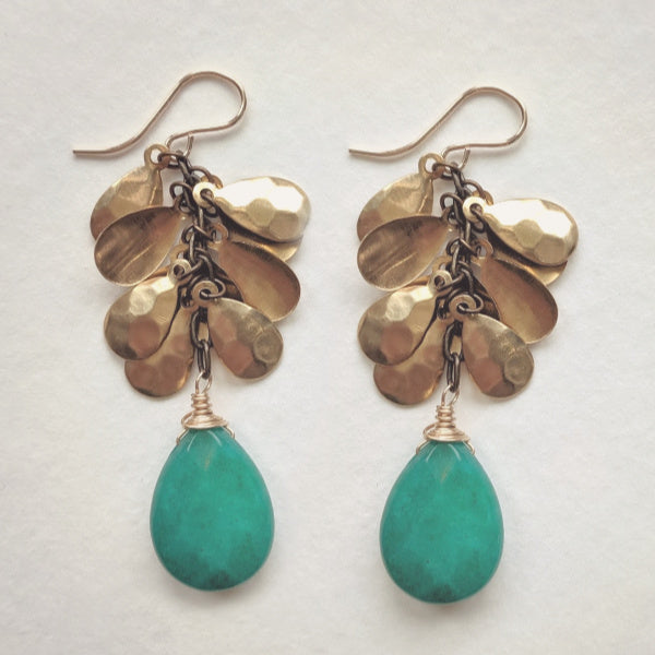 Petal Earrings • Emerald Jade