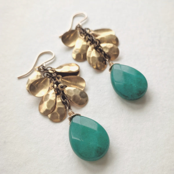Petal Earrings • Emerald Jade