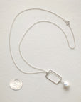 Vertical Frame Necklace • Coin Pearl