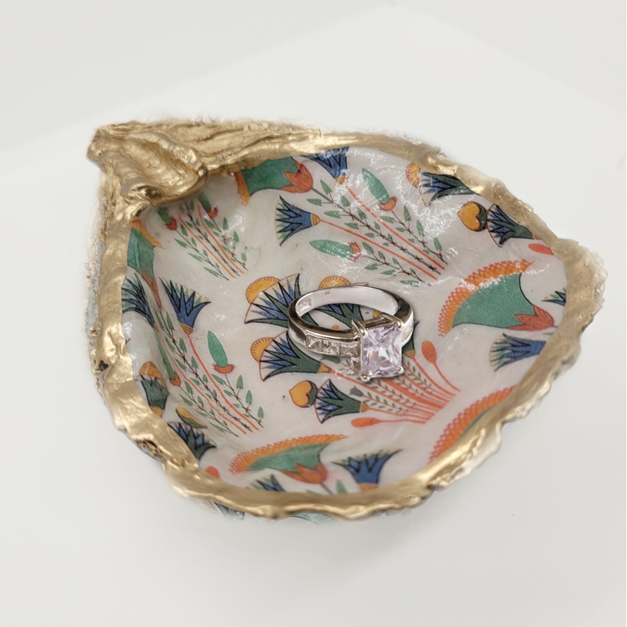 Art Deco Ring Dish • Trinket Dish • Oyster Shell