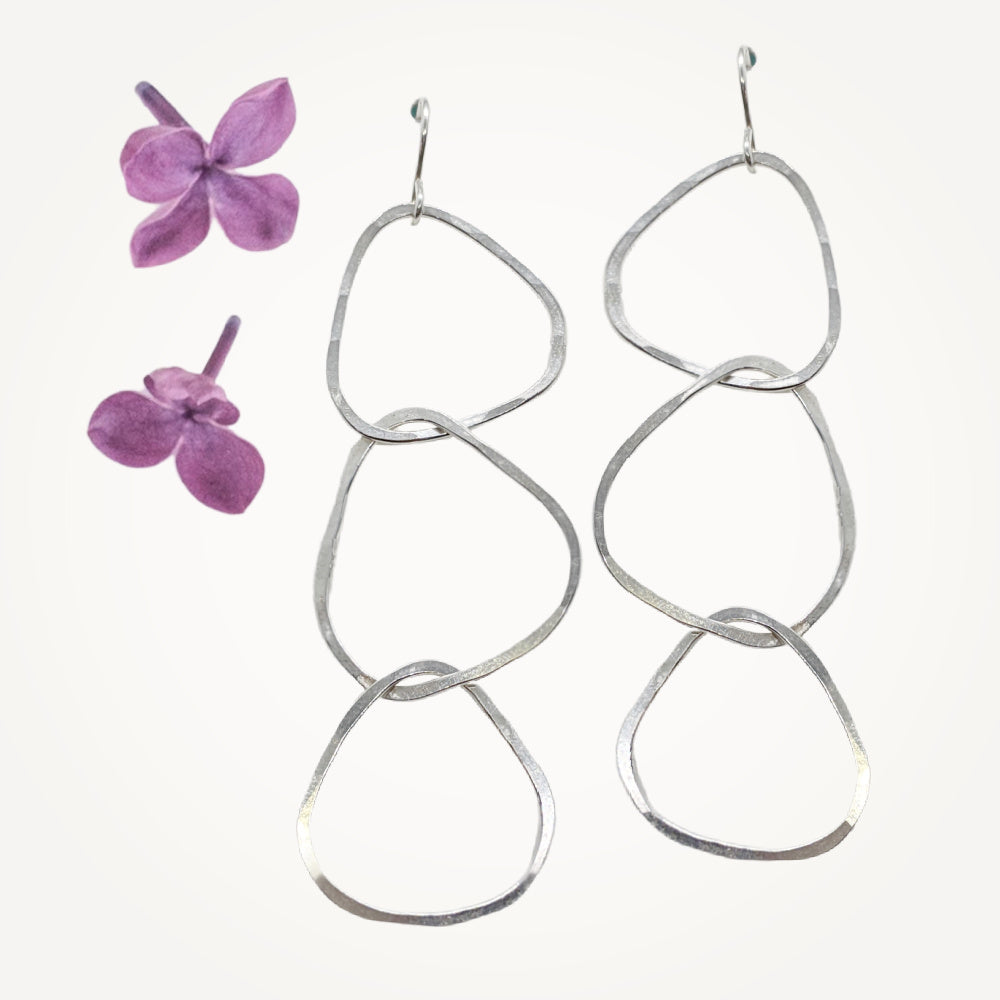 River Rock Earrings • Triple Hoop
