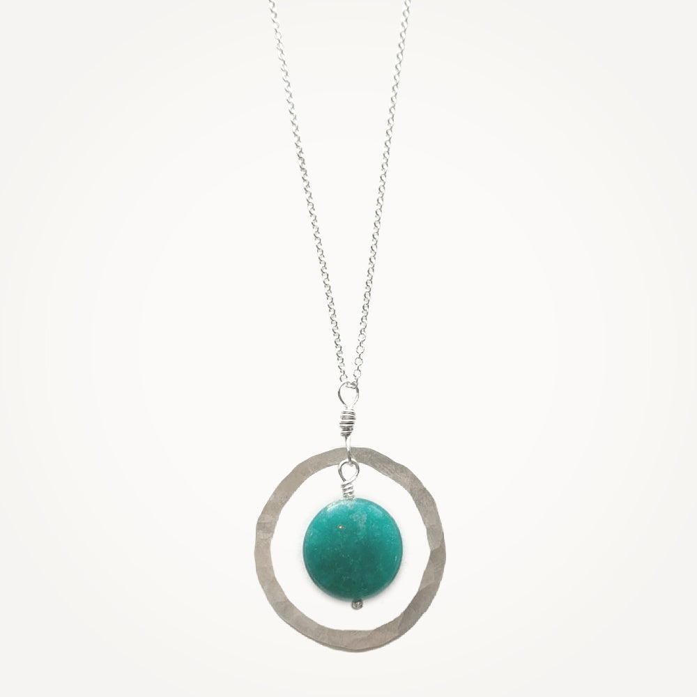 Organic Hoop Necklace • Russian Amazonite