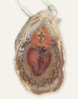 Sacred Heart Ornament • Oyster Shell