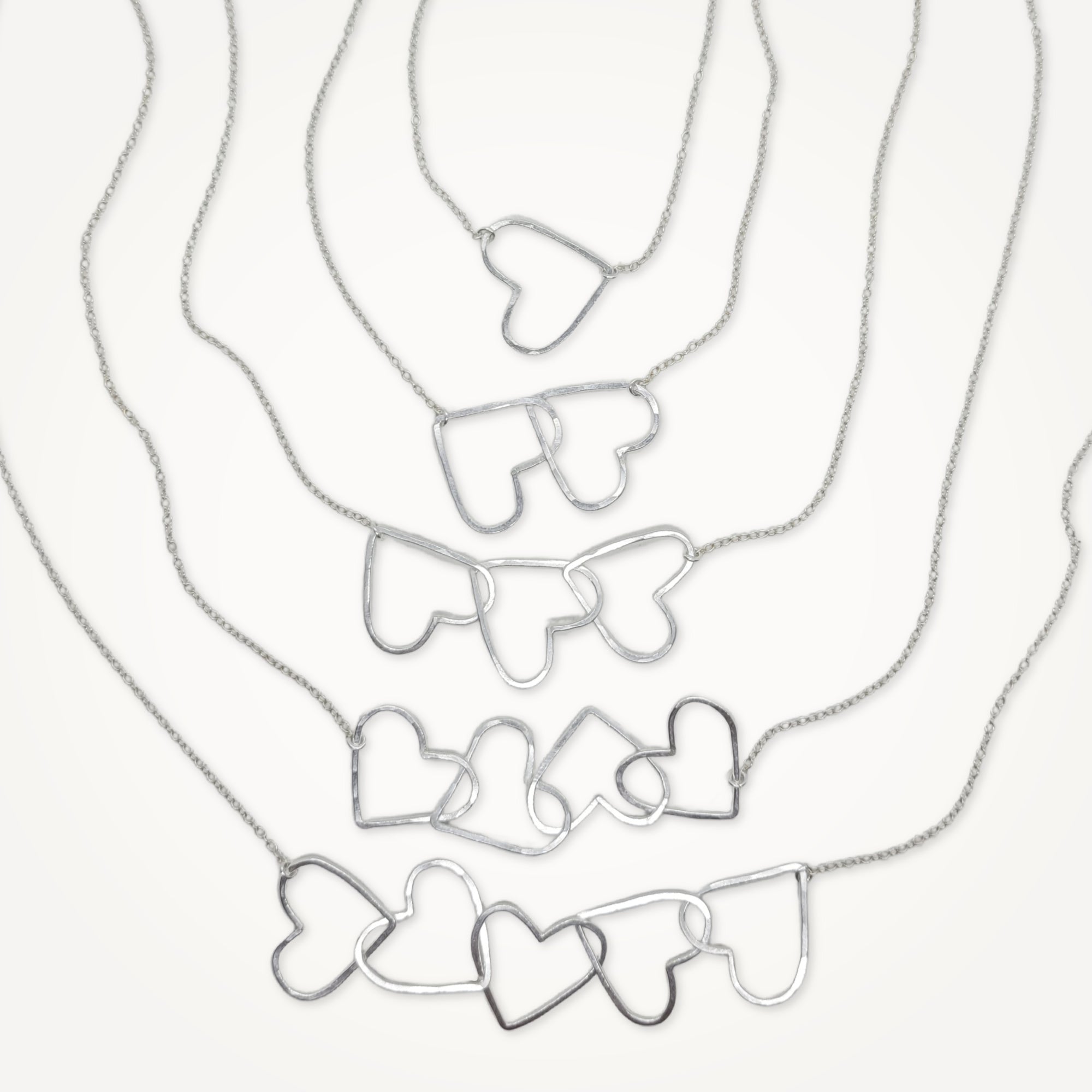Links of Love Heart Necklace • Choice of Hearts