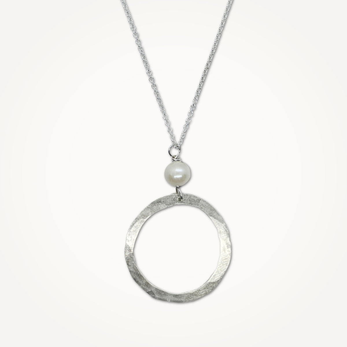 Organic Hoop Necklace • Pearl
