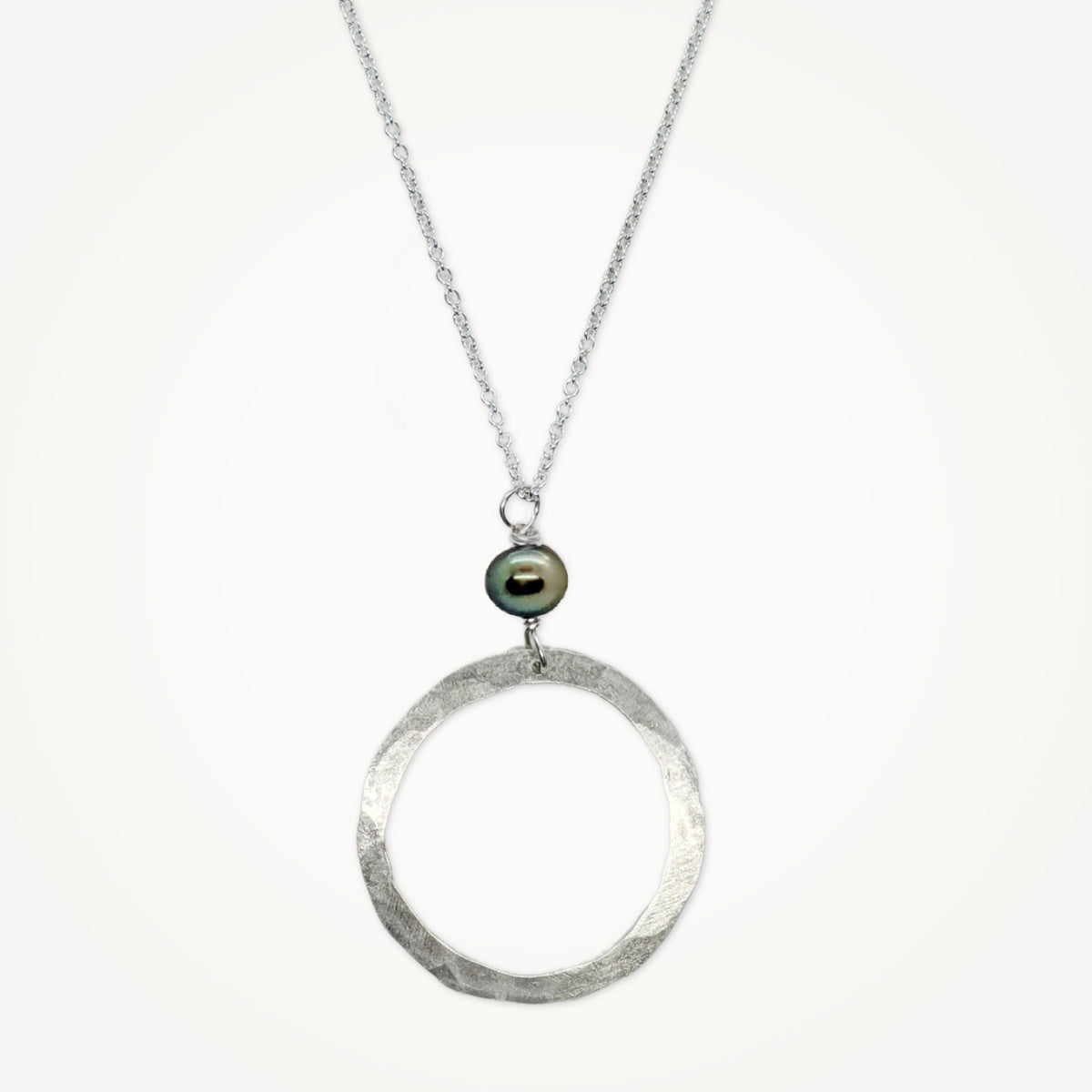 Organic Hoop Necklace • Pearl