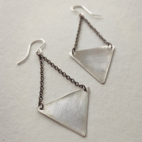 Triangle Earrings • Silver