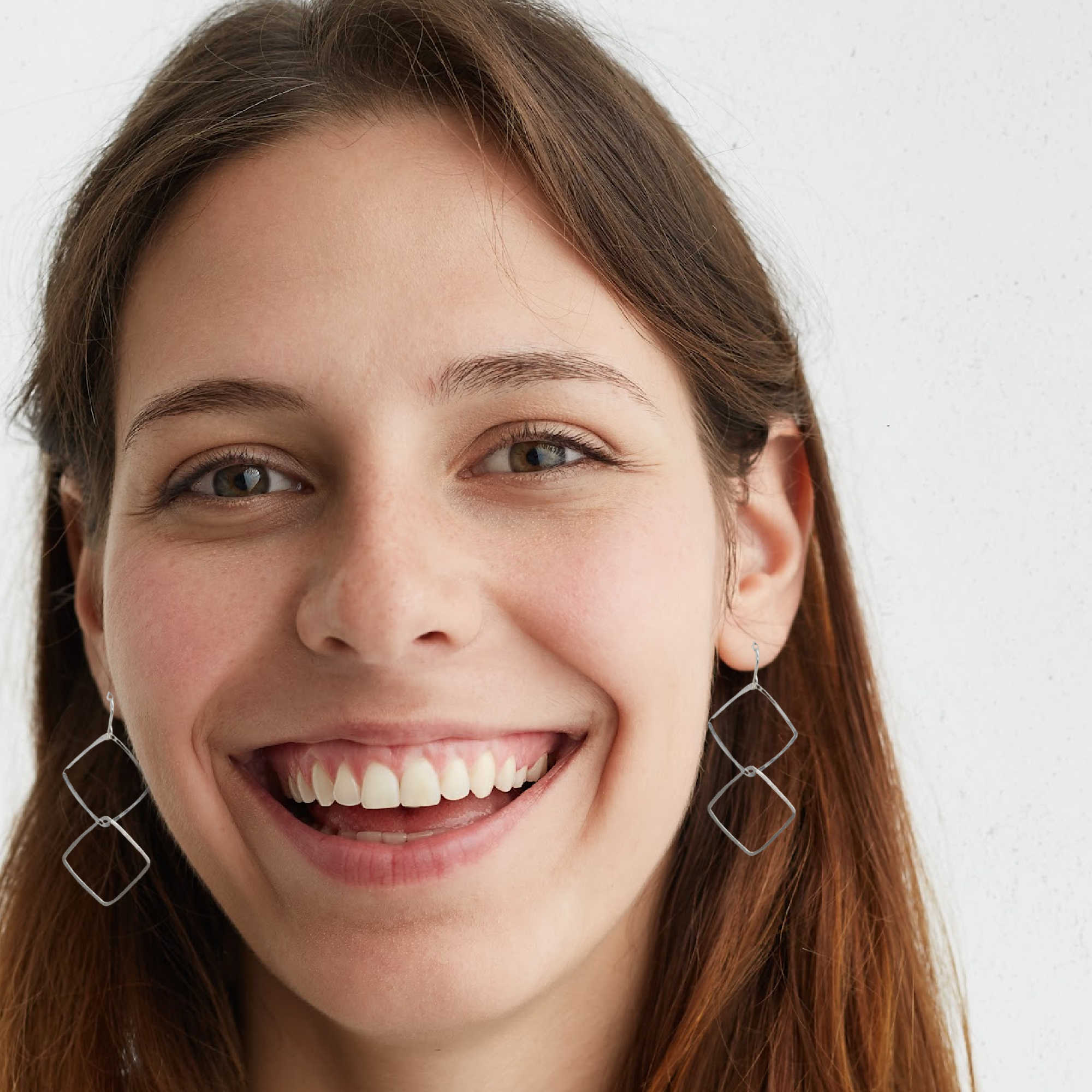Linked Square Earrings
