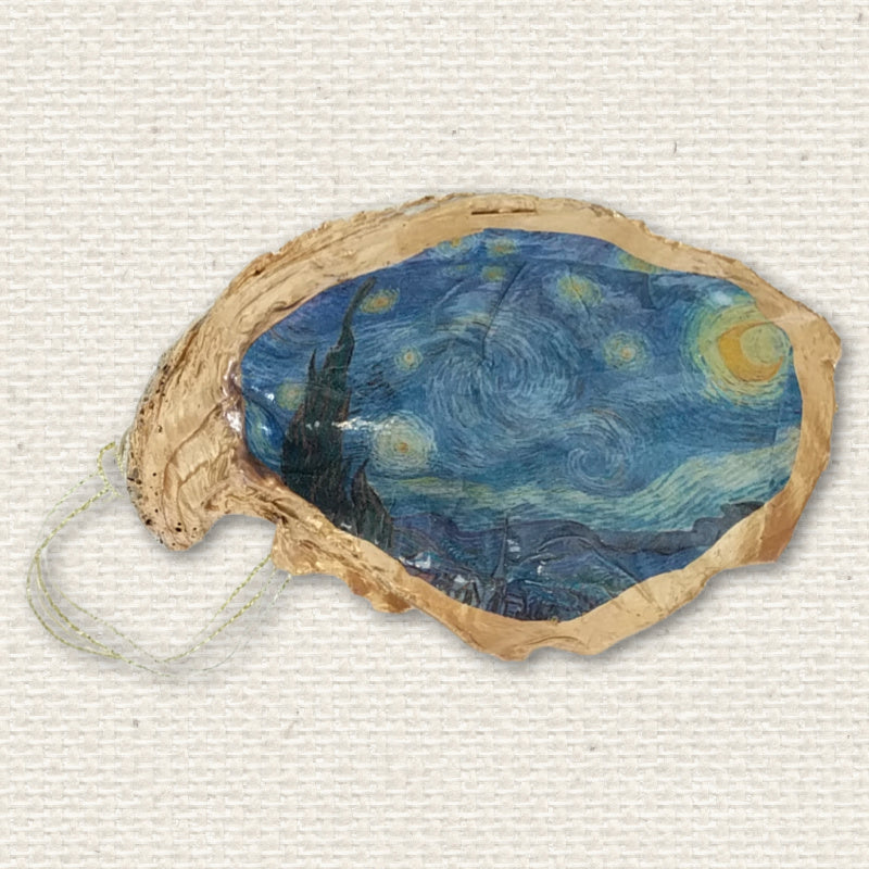 Starry Night Ornament Vincent Van Gogh • Oyster Shell