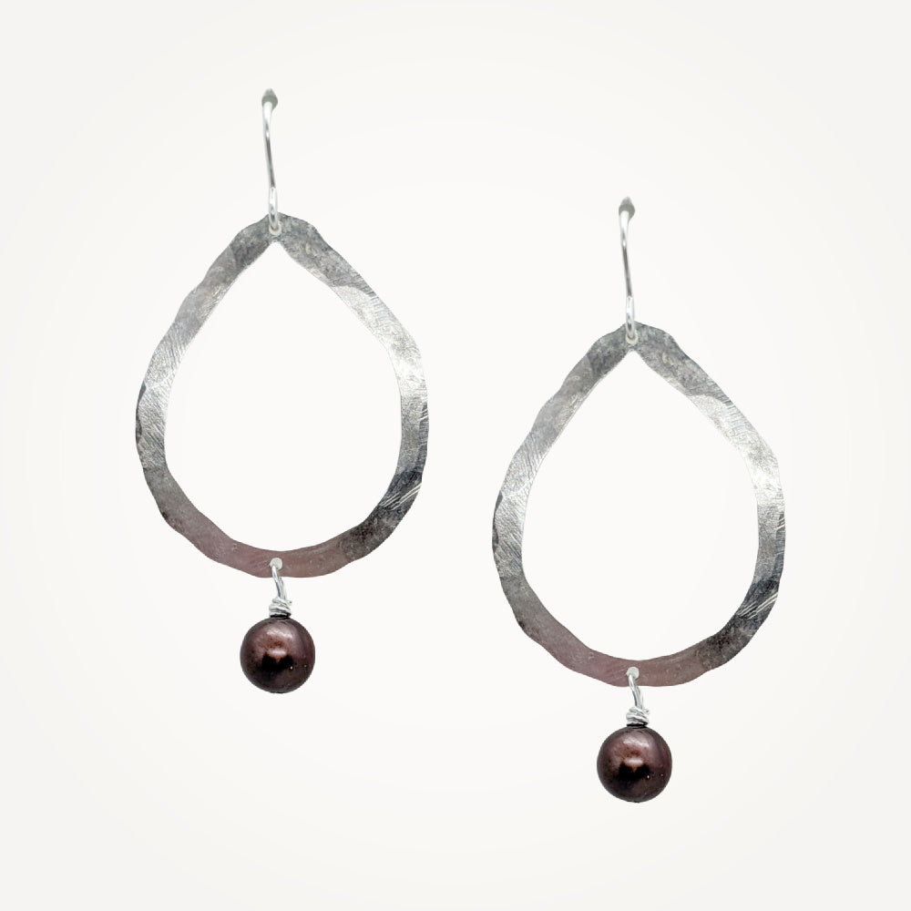 Organic Teardrop Earrings • Choice of Pearl