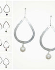 Organic Teardrop Earrings • Choice of Pearl