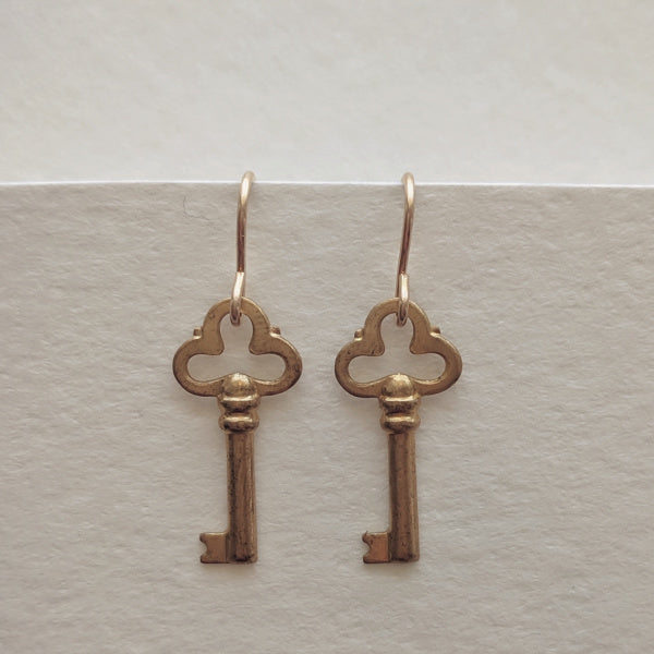 Tiny Key Earrings