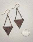 Triangle Earrings • Copper Patina